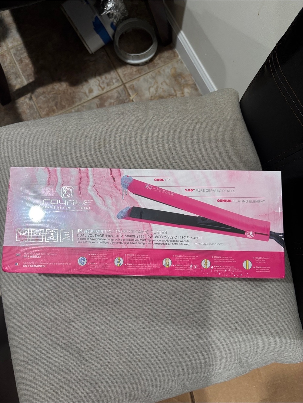 Royale Pink Hair Straightener 1.25” Platinum Plates NWT